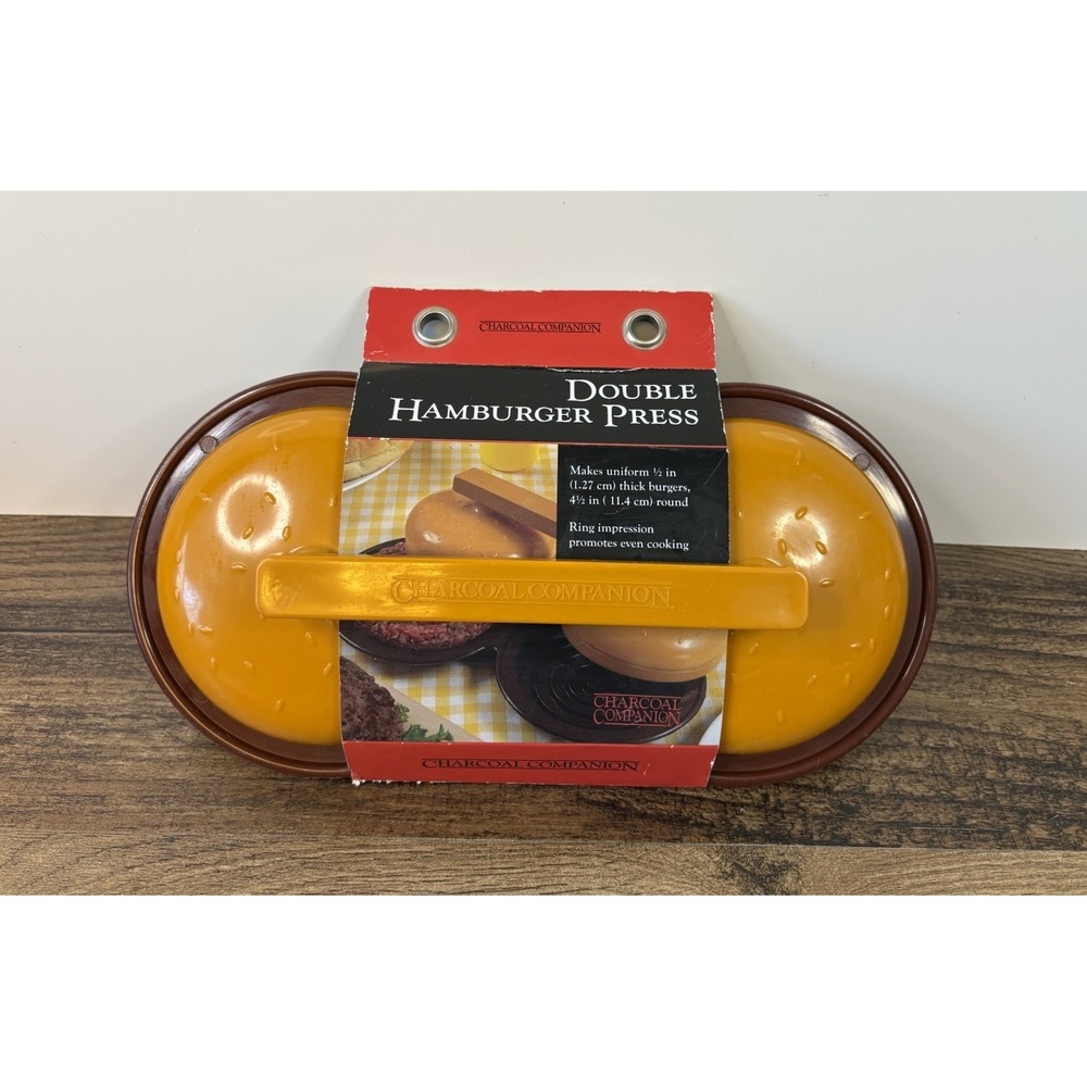Charcoal Companion Double Hamburger Press Mold Burger 4.5 Circular Patties NEW